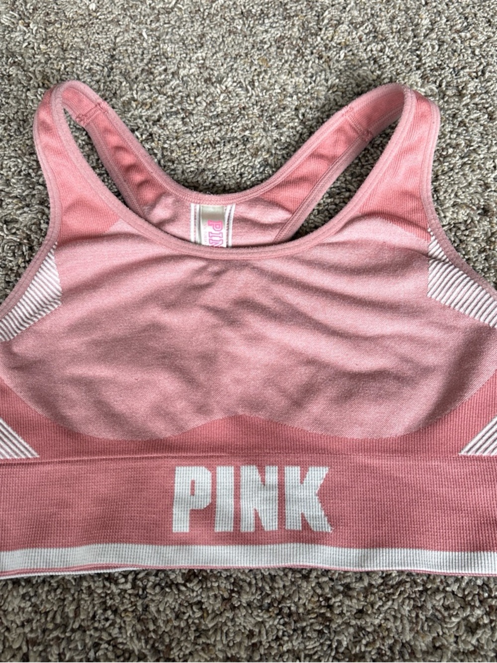 PINK Victoria's Secret Soft Seamless Sports Bra in Dusty Rose